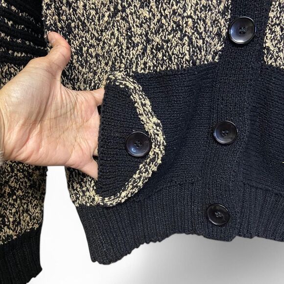 Fia Italia Black and cream knit cardigan size S - Picture 5 of 8